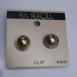 Via Neroli Clip Faux Pearl Earrings